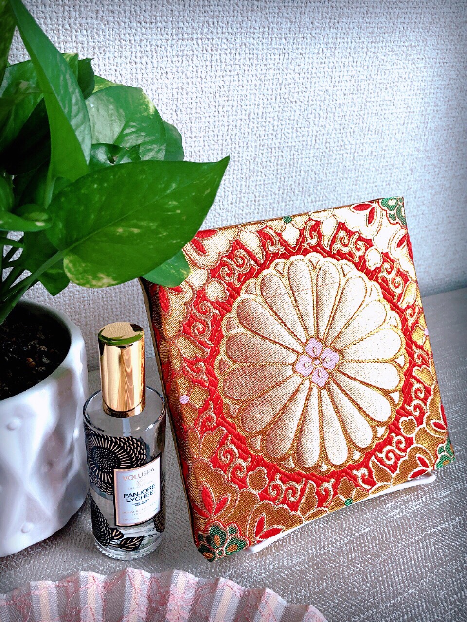 【受注製作】鮮やかな菊唐草のアートパネル