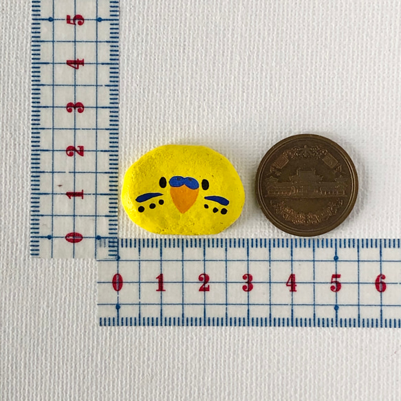 素朴なボタンインコ3点セット　ブローチ/マグネット 4枚目の画像