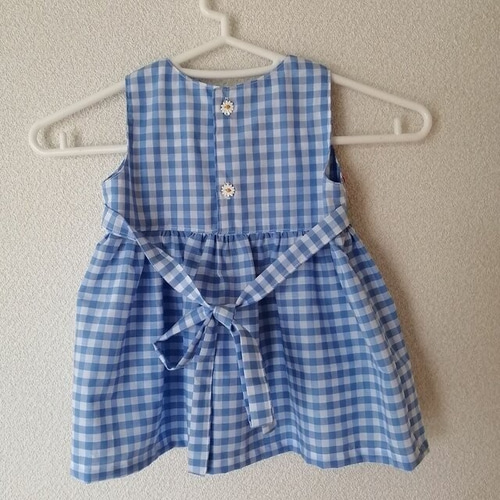 美品⭐︎ヘンリックヴィブスコフ　刺繍ワンピース　ギンガム　アシンメトリー　フリル ビックスカラップフリルギンガムチェックロングワンピース[品番