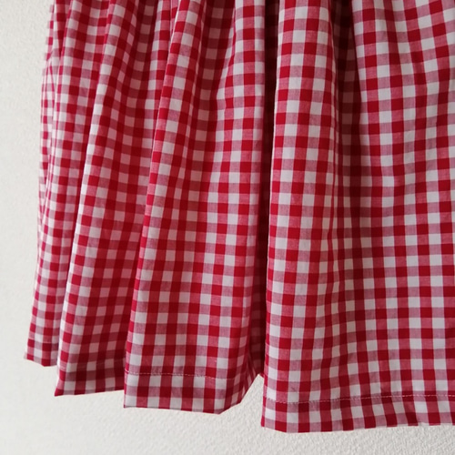 ギンガムチェックのスモッキング刺繍 エプロン⑤ | smocking and