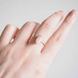 14kgf石製戒指粉紅色（中橢圓形） 第2張的照片