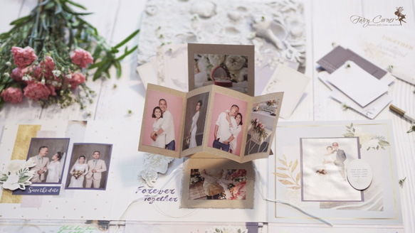 クリスマスギフト結婚式のフォトアルバムとゲストメッセージブックサインイン（愛のパレット）-手作りの手作りフォトアルバムアルバ 4枚目の画像