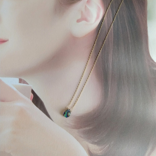 のんたん❣️アバロンシェル水晶　トリプレット　カービング　14kgfチャーム 選べる☆海のアバロンシェル ネックレス 14kgf ネックレス