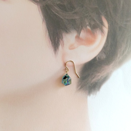 選べる☆海のアバロンシェルピアス 14kgf ピアス（フック