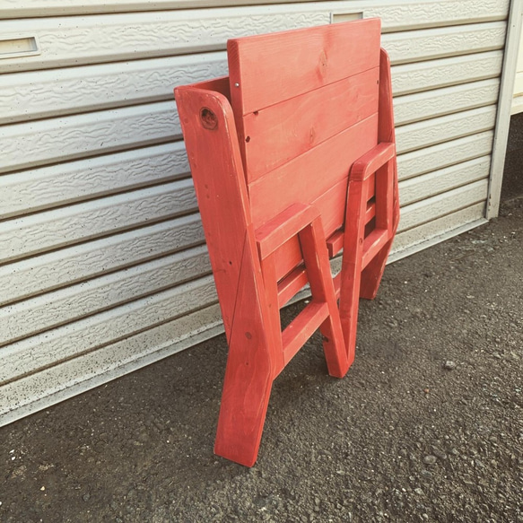 ♡　木製折りたたみ式わんこのベンチひじ掛け付き　小　セミオーダー12色から選べる☆彡 8枚目の画像