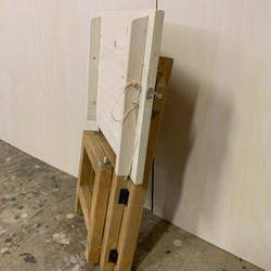 木製折りたたみができる　わんこのベンチ小Ｂ　座面シェヌ 4枚目の画像