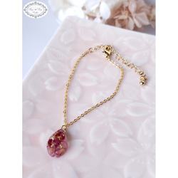 桜 Petal(花びら) × gold bracelet（※アジャスター調節付き） 3枚目の画像
