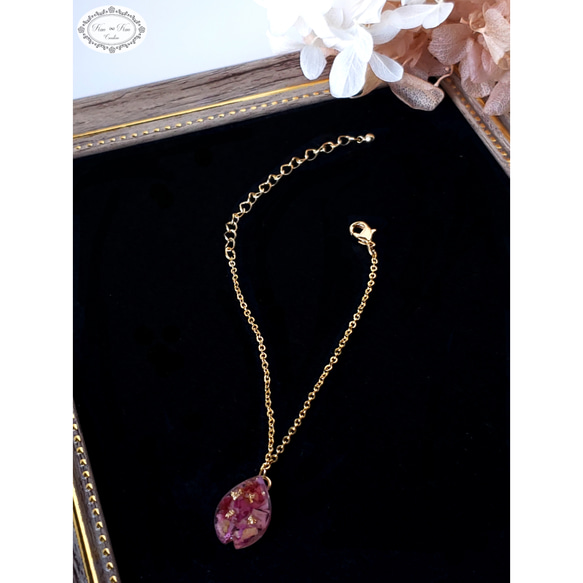 桜 Petal(花びら) × gold bracelet（※アジャスター調節付き） 1枚目の画像