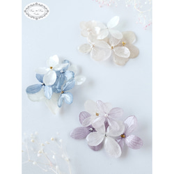 《再販》紫陽花のポニーフック　Ice Blue × White 7枚目の画像