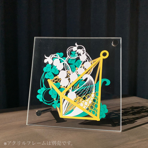 切り絵、 ハンドメイド 切り絵キット2021.03「蓮華」 | 重ねる切り絵 祐琴