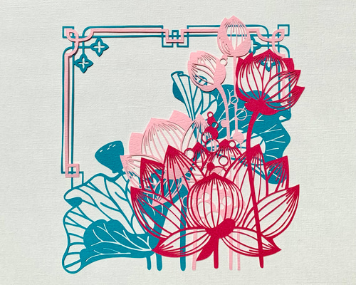 切り絵キット2021.03「蓮華」 キット 祐琴 通販 11657778｜Creema