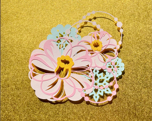 切り絵キット2021.06「山茶花」 キット 祐琴 通販 12747960｜Creema