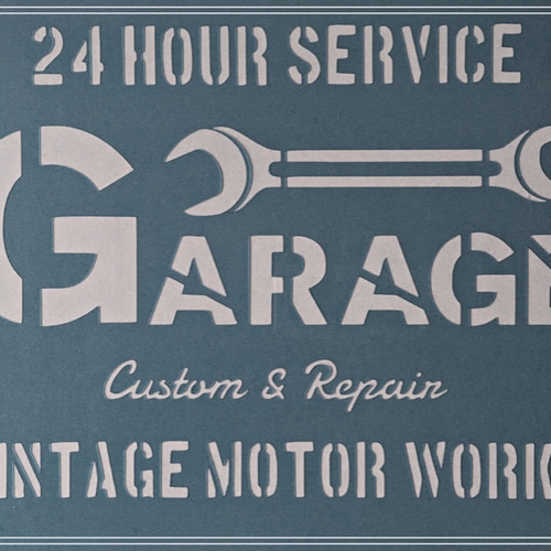 S-142】 ステンシルシート ガレージ サインボード 看板 型紙 Re