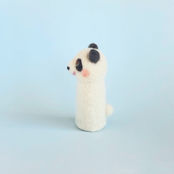 羊毛フェルトの指人形　パンダのフォンフォン 2枚目の画像