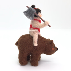 羊毛フェルトのお人形　金太郎と熊　端午の節句 4枚目の画像
