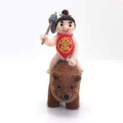 羊毛フェルトのお人形　金太郎と熊　端午の節句 5枚目の画像