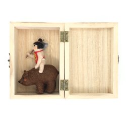 羊毛フェルトのお人形　金太郎と熊　端午の節句 8枚目の画像