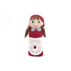 羊毛フェルトの指人形　赤ずきんちゃん 1枚目の画像
