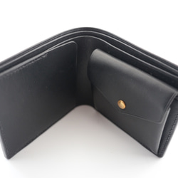 送料無料　イタリアンレザー　エルバマット　二つ折り財布　真鍮ホック 2枚目の画像