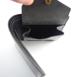 送料無料　イタリアンレザー　エルバマット　二つ折り財布　真鍮ホック 3枚目の画像