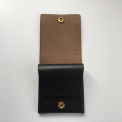受注後製作品　送料無料　ミニ財布　アメリカレザー　クロムエクセル　真鍮ホック 5枚目の画像