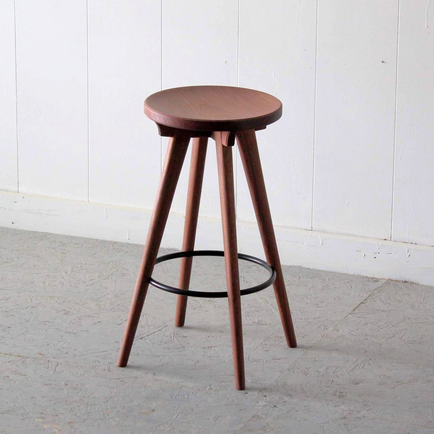 【引き取り限定】スツール　木製　ウォールナット 受注生産品】スツール ウォールナット材 ウォールナット無垢材