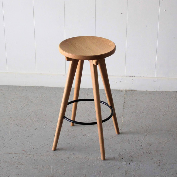 ハイスツール　（MOOTHシリーズ）/当店限定/ふるさと納税返礼品/北海道産ナラ材/モダン/デザイン/おしゃれ/木製 