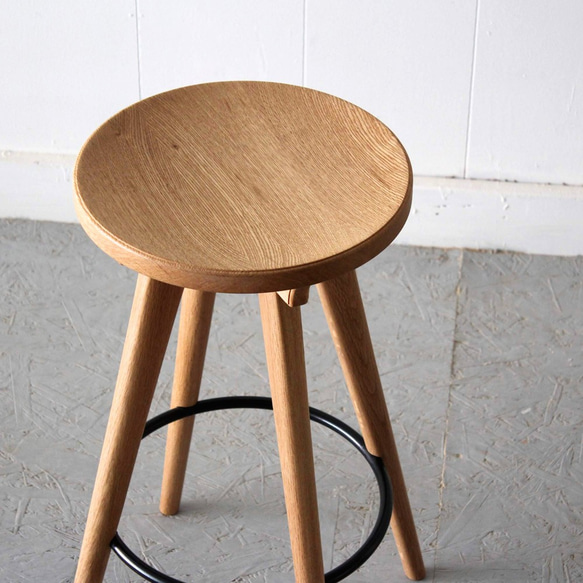 ハイスツール　（MOOTHシリーズ）/当店限定/ふるさと納税返礼品/北海道産ナラ材/モダン/デザイン/おしゃれ/木製 