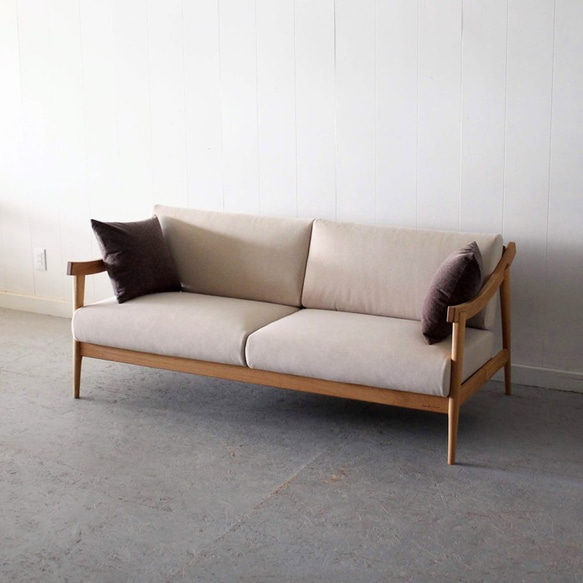 3人掛けアーム（アームレス）ソファ（MOOTHシリーズ）/当店限定/北海道産ナラ材/ウォールナット材も可能/木製 MOOTHシリーズ 　　　　