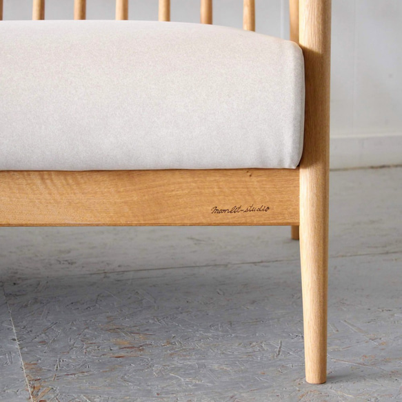 3人掛けアーム（アームレス）ソファ（MOOTHシリーズ）/当店限定/北海道産ナラ材/ウォールナット材も可能/木製 MOOTHシリーズ 　　　　