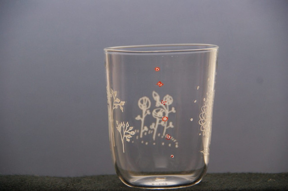 ガラスの耐熱カップ300ml（花ざかり） 5枚目の画像