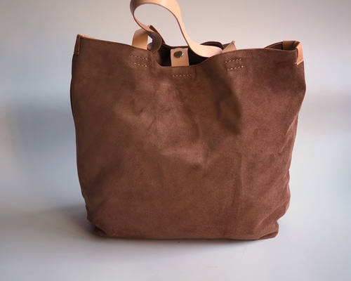 革のトートバッグ 【ブラウン】 スエード 本革 トートバッグ Zakka