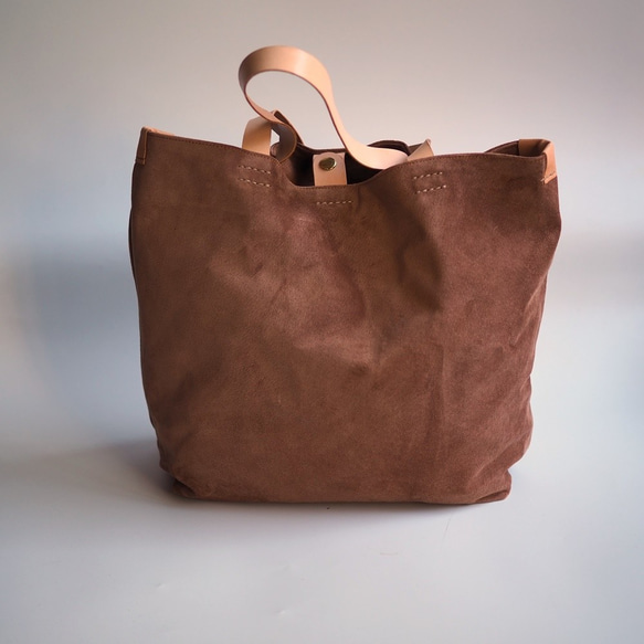 革のトートバッグ 【ブラウン】 スエード 本革 トートバッグ Zakka