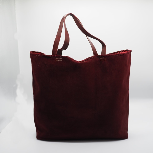 【新品未使用】russet ベージュ　本革スエードトートバッグ 本革 スエード レディースバッグ トートバッグ キャメル Lサイズ
