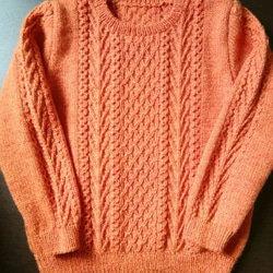 　アラン模様の手編みセーター 4枚目の画像