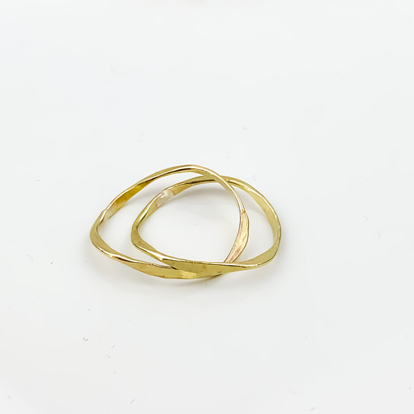 Brass Ring     1.2mm  ２連 アクセントリング （真鍮） 3枚目の画像