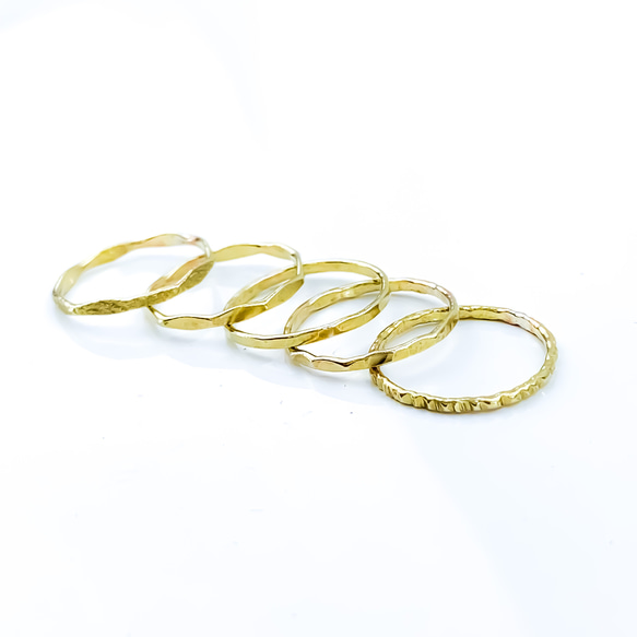 【5本セット】選べるデザイン　Brass Ring　1.2mm （真鍮） 2枚目の画像