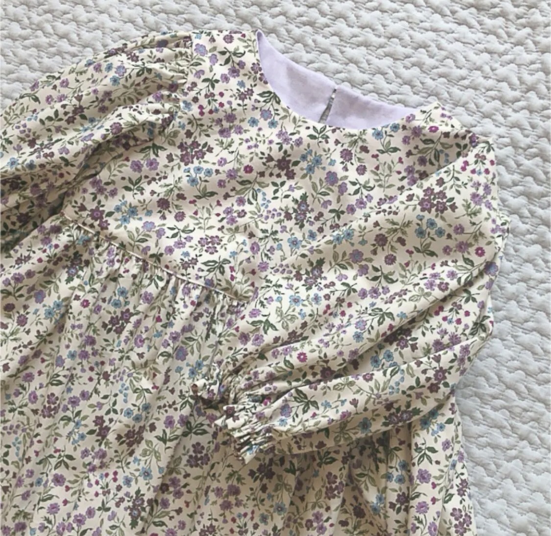 80〜110サイズ展開・全11種類】花柄のお袖ぽわんワンピース 子供