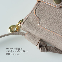スマホポシェット 【 simple 】スマホポーチ ショルダー スマホショルダー ベージュ 母の日 HA11A 5枚目の画像