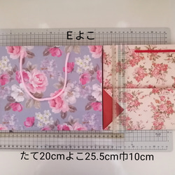 No.10②【Eよこ】持ち手つき紙袋3枚￥550(送料無料)薔薇柄のセットです♪ 5枚目の画像