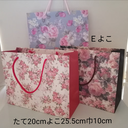 No.10②【Eよこ】持ち手つき紙袋3枚￥550(送料無料)薔薇柄のセットです♪ 6枚目の画像