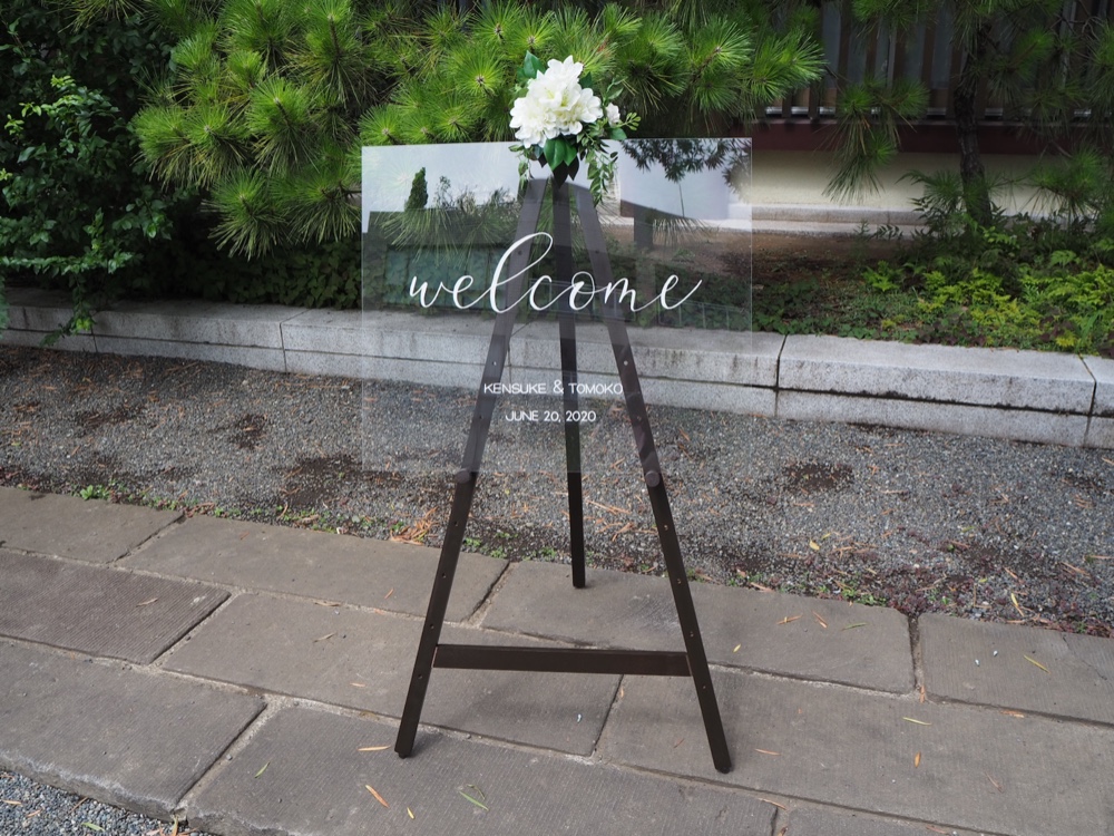 透明アクリル手書きウェディング・ウェルカムボード