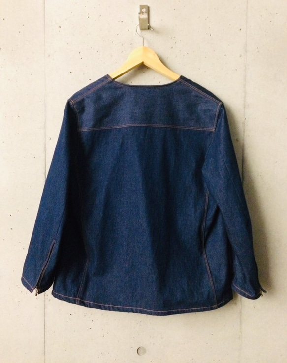 NOCOLLAR DENIM JACKET ※受注製作 2枚目の画像