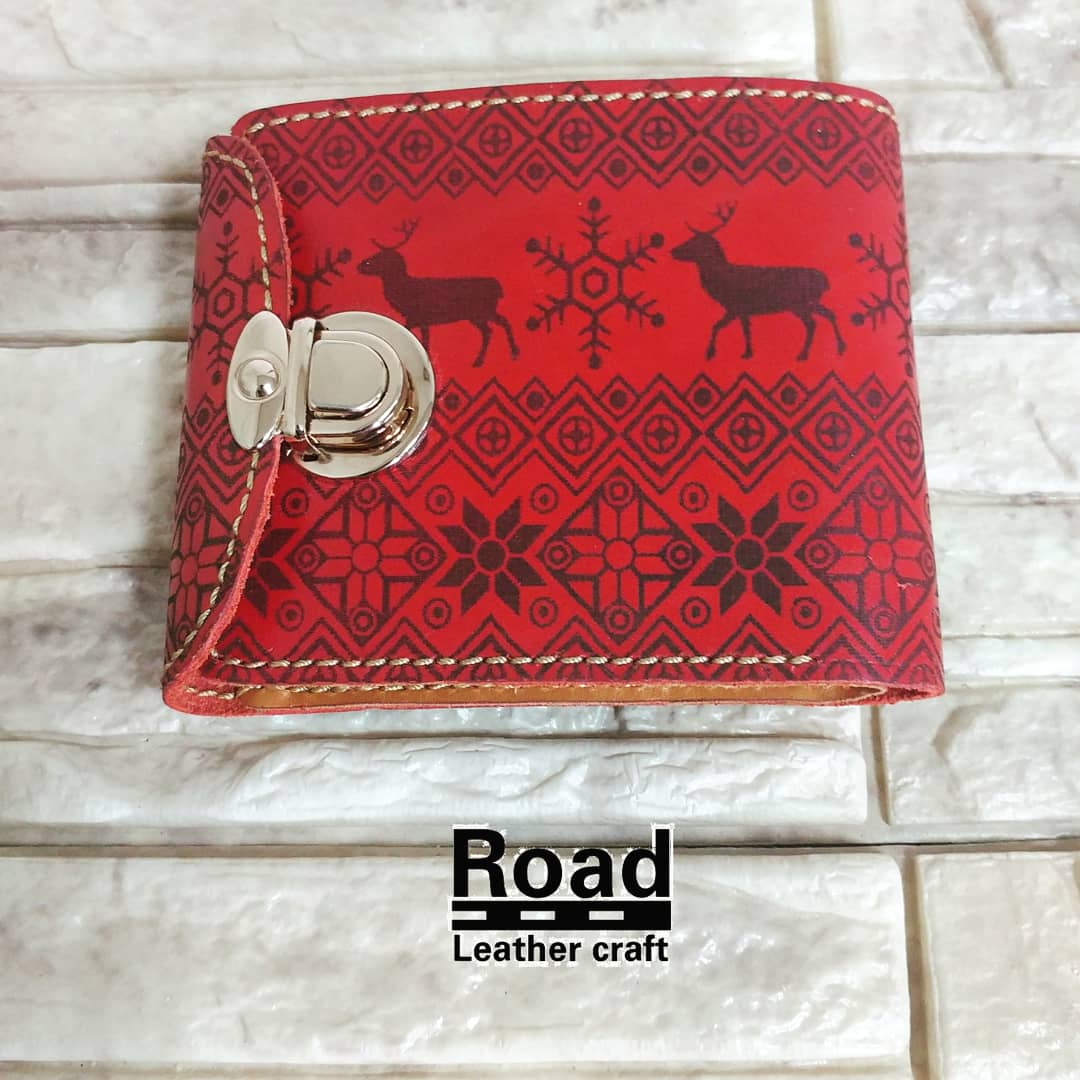 【ノルディック柄】手縫い折り財布