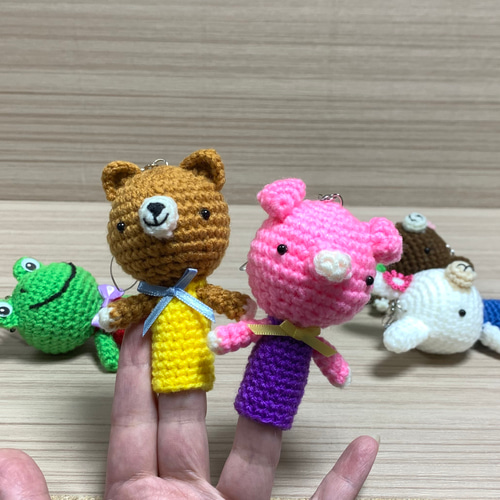 指人形 編みぐるみ 動物 あみぐるみ shoshoroom 通販 9510650｜Creema