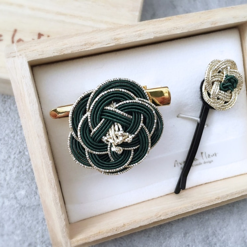 水引の環っかブローチの作り方/解説入り 206 水引アクセサリー