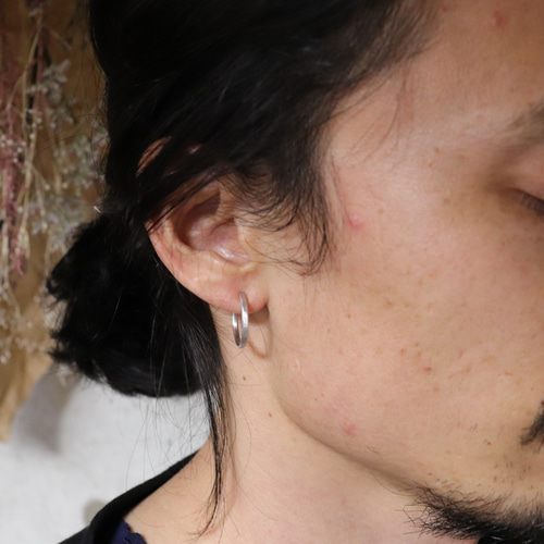 ピアス(両耳用) 2.0M×つちめ×silver×両耳用 】フープピアス メンズピアス ピアス