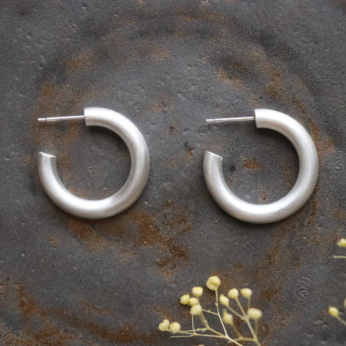 4.0M×silver×両耳用】フープピアス/ユニセックスピアス/メンズ