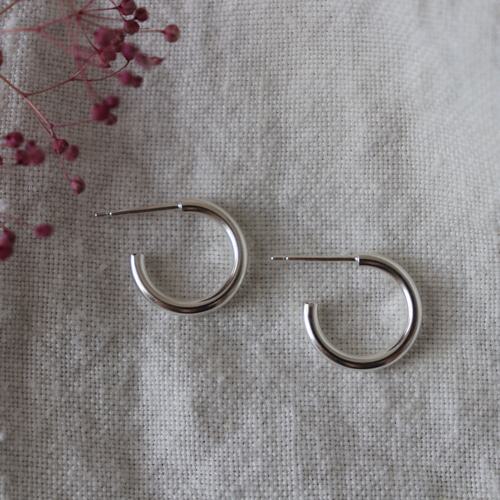 hum フープピアスS　両耳 hum ハム HUMETE 'CLASSIC' PIERCED EARRINGS [et-P95s] ピアス