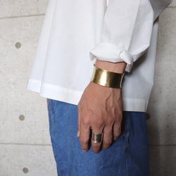 【kubire くびれ】3.0 ワイドバングル /幅30㎜ / 内反り/ 真鍮 19枚目の画像